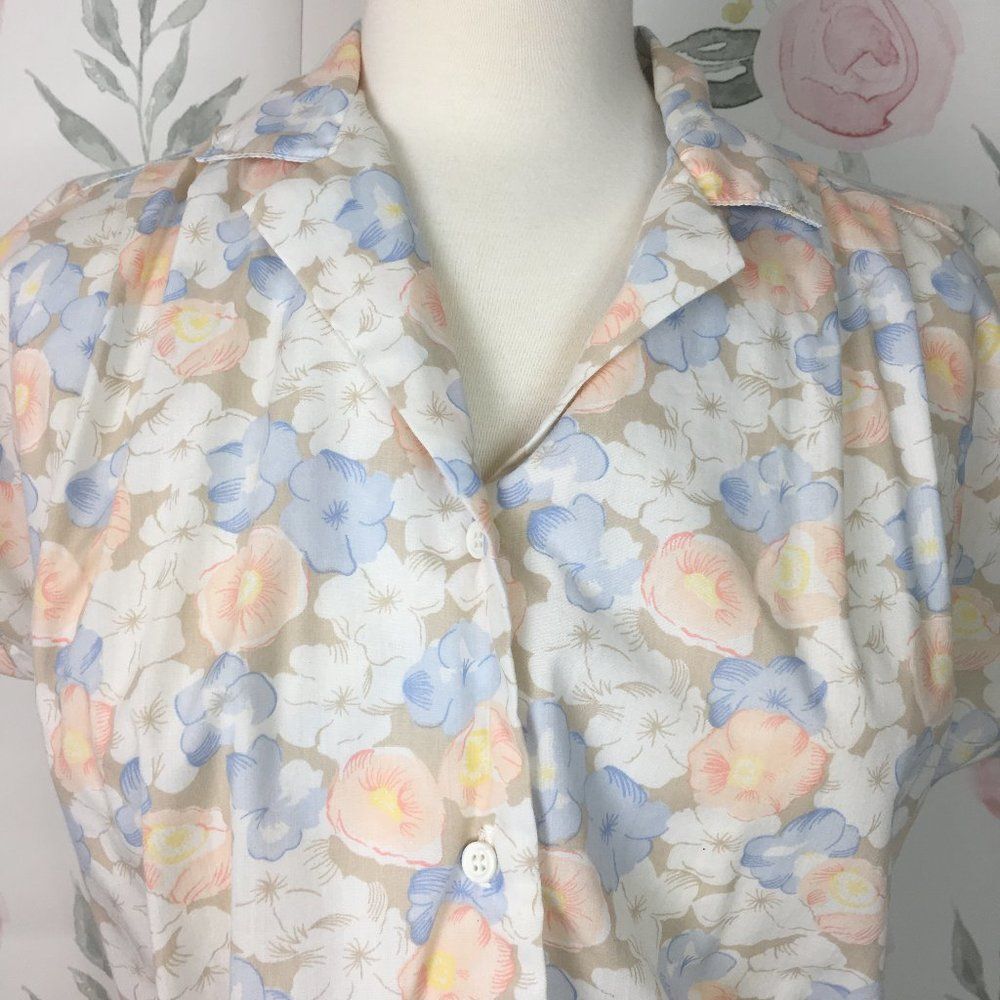 Timeless Carriage Court White Floral Midi Separates Two-Piece Skirt Set size 10